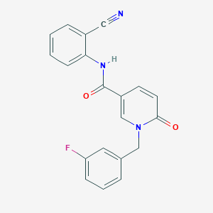 molecular formula C20H14FN3O2 B2857949 N-(2-cyanophenyl)-1-[(3-fluorophenyl)methyl]-6-oxo-1,6-dihydropyridine-3-carboxamide CAS No. 941904-71-8