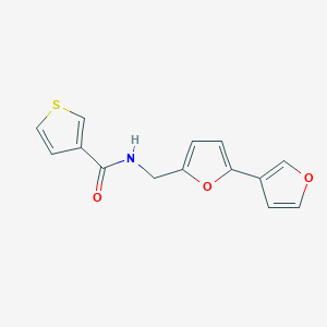 molecular formula C14H11NO3S B2857959 N-([2,3'-bifuran]-5-ylmethyl)thiophene-3-carboxamide CAS No. 2034487-56-2