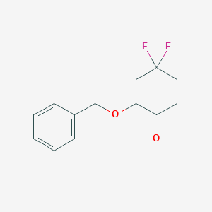molecular formula C13H14F2O2 B2857964 4,4-difluoro-2-phenylmethoxycyclohexan-1-one CAS No. 1682655-19-1