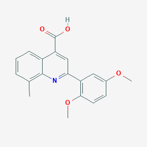 molecular formula C19H17NO4 B2857972 2-(2,5-Dimethoxyphenyl)-8-methylquinoline-4-carboxylic acid CAS No. 897566-27-7