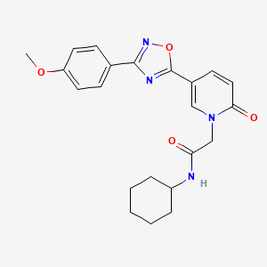 molecular formula C22H24N4O4 B2857974 N-cyclohexyl-2-{5-[3-(4-methoxyphenyl)-1,2,4-oxadiazol-5-yl]-2-oxo-1,2-dihydropyridin-1-yl}acetamide CAS No. 1113105-64-8