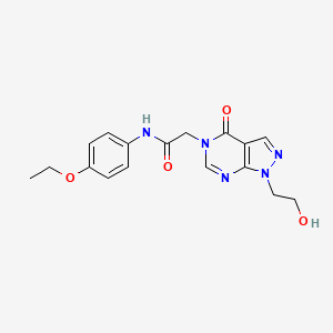 molecular formula C17H19N5O4 B2857980 N-(4-ethoxyphenyl)-2-[1-(2-hydroxyethyl)-4-oxo-1H,4H,5H-pyrazolo[3,4-d]pyrimidin-5-yl]acetamide CAS No. 899971-37-0
