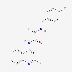 molecular formula C19H16ClN3O2 B2857987 N1-(4-chlorobenzyl)-N2-(2-methylquinolin-4-yl)oxalamide CAS No. 941939-22-6