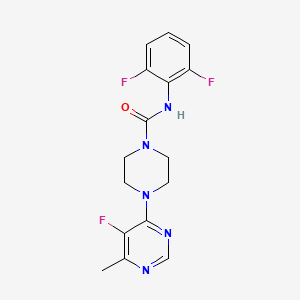 molecular formula C16H16F3N5O B2857993 N-(2,6-Difluorophenyl)-4-(5-fluoro-6-methylpyrimidin-4-yl)piperazine-1-carboxamide CAS No. 2380079-81-0