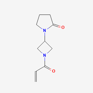 molecular formula C10H14N2O2 B2858008 1-[1-(Prop-2-enoyl)azetidin-3-yl]pyrrolidin-2-one CAS No. 2224358-62-5