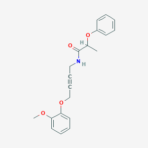 molecular formula C20H21NO4 B2858014 N-(4-(2-methoxyphenoxy)but-2-yn-1-yl)-2-phenoxypropanamide CAS No. 1421482-13-4