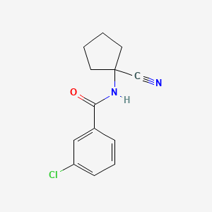 molecular formula C13H13ClN2O B2858017 3-chloro-N-(1-cyanocyclopentyl)benzamide CAS No. 1268059-72-8