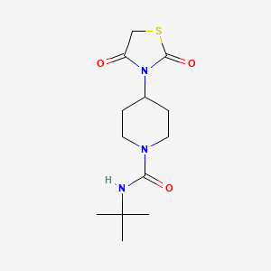 molecular formula C13H21N3O3S B2858025 N-tert-butyl-4-(2,4-dioxo-1,3-thiazolidin-3-yl)piperidine-1-carboxamide CAS No. 1795481-85-4