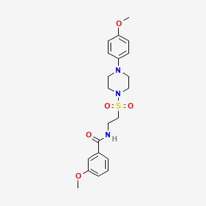 molecular formula C21H27N3O5S B2858049 3-methoxy-N-(2-((4-(4-methoxyphenyl)piperazin-1-yl)sulfonyl)ethyl)benzamide CAS No. 899967-07-8