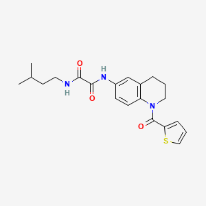 molecular formula C21H25N3O3S B2858053 N-(3-methylbutyl)-N'-[1-(thiophene-2-carbonyl)-1,2,3,4-tetrahydroquinolin-6-yl]ethanediamide CAS No. 899735-69-4