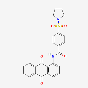 molecular formula C25H20N2O5S B2858092 N-(9,10-dioxo-9,10-dihydroanthracen-1-yl)-4-(pyrrolidine-1-sulfonyl)benzamide CAS No. 325978-95-8