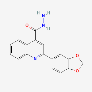 molecular formula C17H13N3O3 B2858126 2-(1,3-Benzodioxol-5-yl)quinoline-4-carbohydrazide CAS No. 524932-89-6