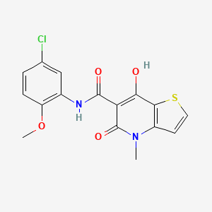 molecular formula C16H13ClN2O4S B2858162 N-(5-chloro-2-methoxyphenyl)-7-hydroxy-4-methyl-5-oxo-4H,5H-thieno[3,2-b]pyridine-6-carboxamide CAS No. 1251695-73-4
