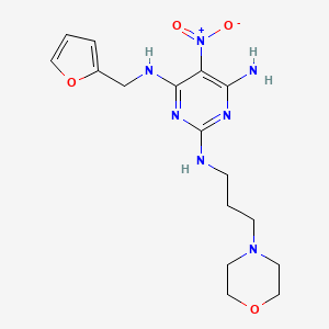 N~4~-(furan-2-ylmethyl)-N~2~-[3-(morpholin-4-yl)propyl]-5-nitropyrimidine-2,4,6-triamine