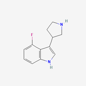 molecular formula C12H13FN2 B2858207 4-Fluoro-3-(pyrrolidin-3-YL)-1H-indole CAS No. 1536031-70-5