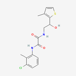 molecular formula C16H17ClN2O3S B2858212 N'-(3-chloro-2-methylphenyl)-N-[2-hydroxy-2-(3-methylthiophen-2-yl)ethyl]ethanediamide CAS No. 1351596-94-5