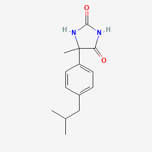 molecular formula C14H18N2O2 B2858232 5-Methyl-5-[4-(2-methylpropyl)phenyl]imidazolidine-2,4-dione CAS No. 24740-09-8