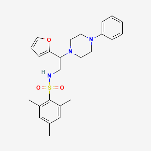 N-[2-(2-furyl)-2-(4-phenylpiperazin-1-yl)ethyl]-2,4,6-trimethylbenzenesulfonamide