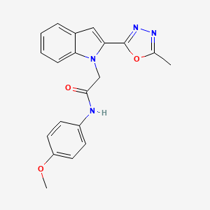 N-(4-methoxyphenyl)-2-(2-(5-methyl-1,3,4-oxadiazol-2-yl)-1H-indol-1-yl)acetamide