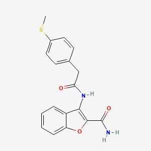 3-(2-(4-(Methylthio)phenyl)acetamido)benzofuran-2-carboxamide