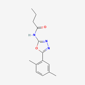 N-(5-(2,5-dimethylphenyl)-1,3,4-oxadiazol-2-yl)butyramide