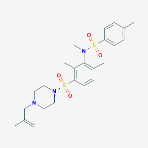 molecular formula C24H33N3O4S2 B285827 N-(2,6-dimethyl-3-{[4-(2-methyl-2-propenyl)-1-piperazinyl]sulfonyl}phenyl)-N,4-dimethylbenzenesulfonamide 