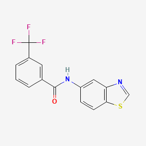 molecular formula C15H9F3N2OS B2858272 N-(1,3-benzothiazol-5-yl)-3-(trifluoromethyl)benzamide CAS No. 923070-11-5