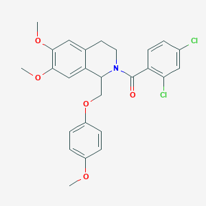 (2,4-dichlorophenyl)(6,7-dimethoxy-1-((4-methoxyphenoxy)methyl)-3,4-dihydroisoquinolin-2(1H)-yl)methanone