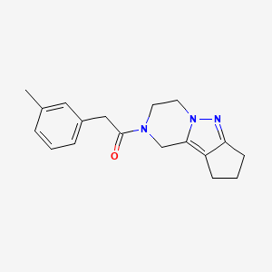 molecular formula C18H21N3O B2858276 1-(3,4,8,9-tetrahydro-1H-cyclopenta[3,4]pyrazolo[1,5-a]pyrazin-2(7H)-yl)-2-(m-tolyl)ethanone CAS No. 2034289-71-7