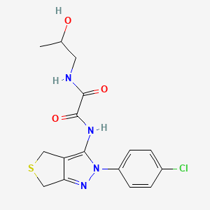 molecular formula C16H17ClN4O3S B2858277 N'-[2-(4-chlorophenyl)-2H,4H,6H-thieno[3,4-c]pyrazol-3-yl]-N-(2-hydroxypropyl)ethanediamide CAS No. 946354-16-1
