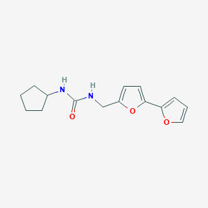 molecular formula C15H18N2O3 B2858279 1-([2,2'-Bifuran]-5-ylmethyl)-3-cyclopentylurea CAS No. 2034491-68-2