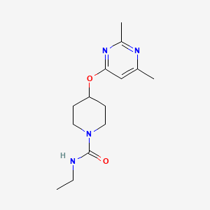 molecular formula C14H22N4O2 B2858286 4-((2,6-dimethylpyrimidin-4-yl)oxy)-N-ethylpiperidine-1-carboxamide CAS No. 2034432-05-6