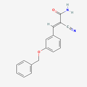 molecular formula C17H14N2O2 B2858298 (E)-2-cyano-3-(3-phenylmethoxyphenyl)prop-2-enamide CAS No. 300812-80-0