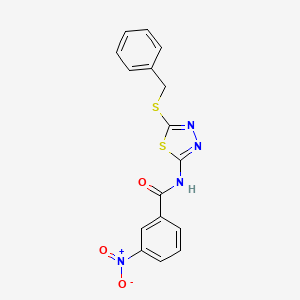 molecular formula C16H12N4O3S2 B2858304 N-(5-(benzylthio)-1,3,4-thiadiazol-2-yl)-3-nitrobenzamide CAS No. 393567-05-0
