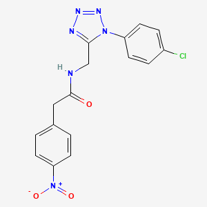 molecular formula C16H13ClN6O3 B2858320 N-((1-(4-chlorophenyl)-1H-tetrazol-5-yl)methyl)-2-(4-nitrophenyl)acetamide CAS No. 897615-44-0
