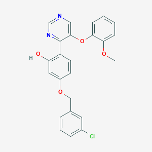 5-[(3-Chlorophenyl)methoxy]-2-[5-(2-methoxyphenoxy)pyrimidin-4-yl]phenol