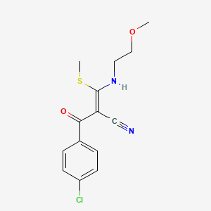 (Z)-2-(4-chlorobenzoyl)-3-(2-methoxyethylamino)-3-methylsulfanylprop-2-enenitrile