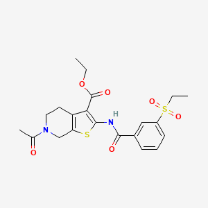 Ethyl 6-acetyl-2-(3-(ethylsulfonyl)benzamido)-4,5,6,7-tetrahydrothieno[2,3-c]pyridine-3-carboxylate
