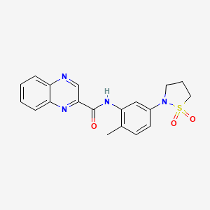 molecular formula C19H18N4O3S B2858330 N-(5-(1,1-dioxidoisothiazolidin-2-yl)-2-methylphenyl)quinoxaline-2-carboxamide CAS No. 1207019-17-7