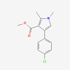 molecular formula C14H14ClNO2 B2858331 methyl 4-(4-chlorophenyl)-1,2-dimethyl-1H-pyrrole-3-carboxylate CAS No. 878453-61-3