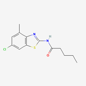 N-(6-chloro-4-methyl-1,3-benzothiazol-2-yl)pentanamide