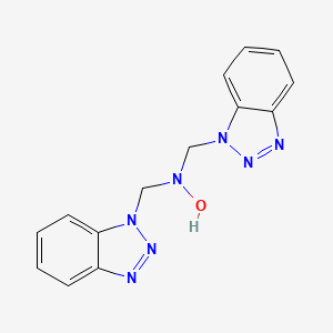 molecular formula C14H13N7O B2858341 N,N-Bis(1H-1,2,3-benzotriazol-1-ylmethyl)hydroxylamine CAS No. 28539-14-2