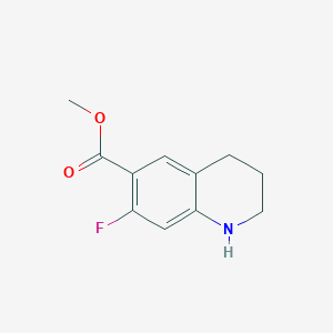 molecular formula C11H12FNO2 B2858371 Methyl 7-fluoro-1,2,3,4-tetrahydroquinoline-6-carboxylate CAS No. 2167669-98-7
