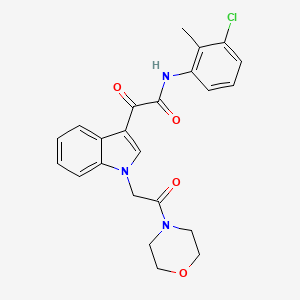 molecular formula C23H22ClN3O4 B2858376 N-(3-chloro-2-methylphenyl)-2-(1-(2-morpholino-2-oxoethyl)-1H-indol-3-yl)-2-oxoacetamide CAS No. 872857-52-8