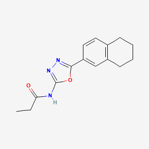 molecular formula C15H17N3O2 B2858381 N-[5-(5,6,7,8-tetrahydronaphthalen-2-yl)-1,3,4-oxadiazol-2-yl]propanamide CAS No. 851095-86-8