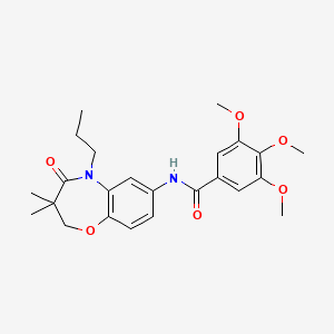 molecular formula C24H30N2O6 B2858393 N-(3,3-dimethyl-4-oxo-5-propyl-2,3,4,5-tetrahydro-1,5-benzoxazepin-7-yl)-3,4,5-trimethoxybenzamide CAS No. 921562-96-1