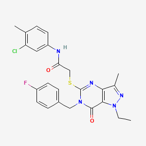 N-(3-chloro-4-methylphenyl)-2-((1-ethyl-6-(4-fluorobenzyl)-3-methyl-7-oxo-6,7-dihydro-1H-pyrazolo[4,3-d]pyrimidin-5-yl)thio)acetamide