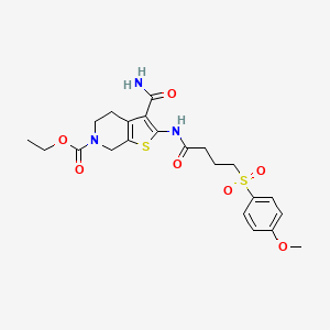 ethyl 3-carbamoyl-2-(4-((4-methoxyphenyl)sulfonyl)butanamido)-4,5-dihydrothieno[2,3-c]pyridine-6(7H)-carboxylate