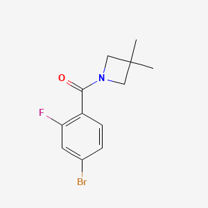 molecular formula C12H13BrFNO B2858400 (4-Bromo-2-fluorophenyl)(3,3-dimethylazetidin-1-yl)methanone CAS No. 1810070-16-6