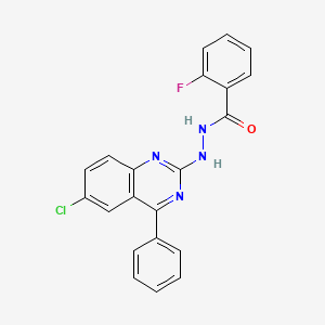 molecular formula C21H14ClFN4O B2858410 N'-(6-chloro-4-phenylquinazolin-2-yl)-2-fluorobenzohydrazide CAS No. 370855-36-0